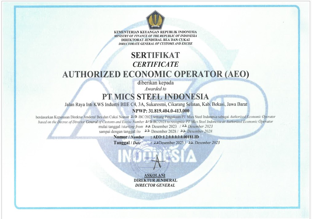 SERTIFIKAT AEO